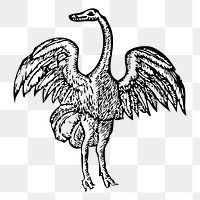 Mythical bird png clipart, transparent background. Free public domain CC0 image.