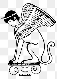 Egyptian Sphinx png clipart, transparent background. Free public domain CC0 image.