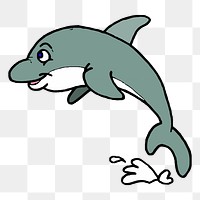 Dolphin png sticker, transparent background. Free public domain CC0 image.