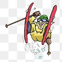 Ski  png clipart illustration, transparent background. Free public domain CC0 image.