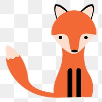 Fox  png clipart illustration, transparent background. Free public domain CC0 image.