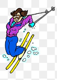 Ski  png clipart illustration, transparent background. Free public domain CC0 image.