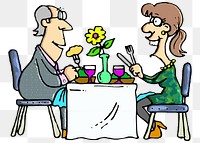 Dating dinner  png clipart illustration, transparent background. Free public domain CC0 image.