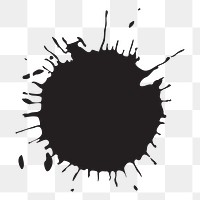 Black splash png sticker, transparent background. Free public domain CC0 image.