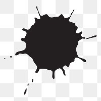 Black splash png sticker, transparent background. Free public domain CC0 image.