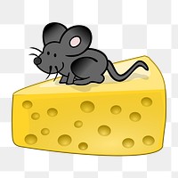 Mouse and cheese png sticker, transparent background. Free public domain CC0 image.