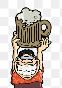 Beer png sticker, transparent background. Free public domain CC0 image.