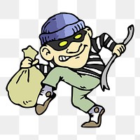 Robber png sticker, transparent background. Free public domain CC0 image.