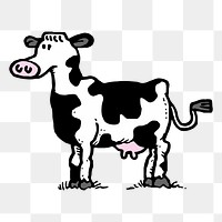 Cow  png clipart illustration, transparent background. Free public domain CC0 image.