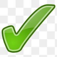 Green check mark sign png sticker, transparent background. Free public domain CC0 image.