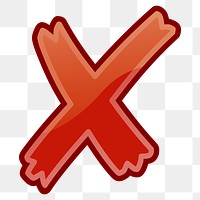 X mark png sticker, transparent background. Free public domain CC0 image.