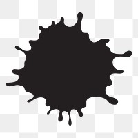 Black splash png sticker, transparent background. Free public domain CC0 image.
