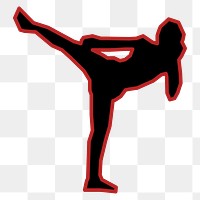 Karate png sticker, transparent background. Free public domain CC0 image.