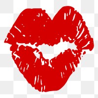 Red lips png sticker, transparent background. Free public domain CC0 image.