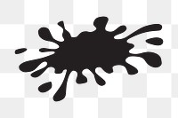 Black splash png sticker, transparent background. Free public domain CC0 image.