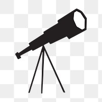 Telescope png sticker, transparent background. Free public domain CC0 image.