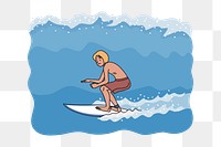 Surfer png sticker, transparent background. Free public domain CC0 image.