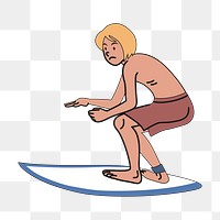 Surfer png sticker, transparent background. Free public domain CC0 image.