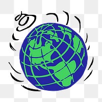 Globe png sticker, transparent background. Free public domain CC0 image.