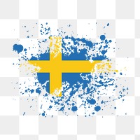 Sweden flag png sticker, transparent background. Free public domain CC0 image.