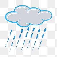 Raining cloud png sticker, transparent background. Free public domain CC0 image.