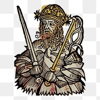 Vintage king  png clipart illustration, transparent background. Free public domain CC0 image.