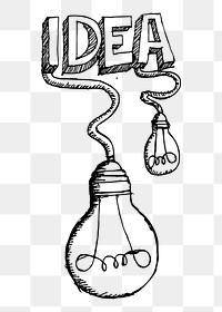 Lightbulb idea png sticker, transparent background. Free public domain CC0 image.