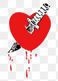 Heart killer png sticker, transparent background. Free public domain CC0 image.