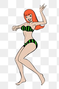 Woman in bikini png sticker, transparent background. Free public domain CC0 image.