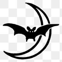 Night bat png sticker, transparent background. Free public domain CC0 image.