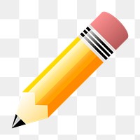 Pencil  png clipart illustration, transparent background. Free public domain CC0 image.