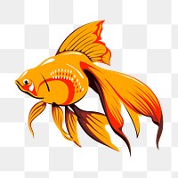 Goldfish png illustration, transparent background. Free public domain CC0 image.