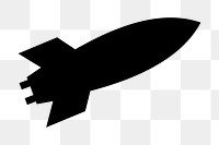 Silhouette rocket  png clipart illustration, transparent background. Free public domain CC0 image.
