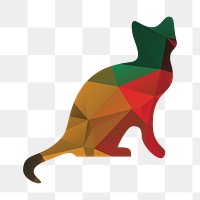 Color silhouette cat png illustration, transparent background. Free public domain CC0 image.