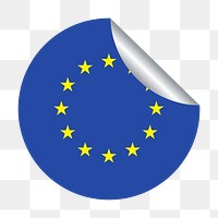 EU flag  png clipart illustration, transparent background. Free public domain CC0 image.