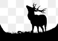 Silhouette elk  png clipart illustration, transparent background. Free public domain CC0 image.