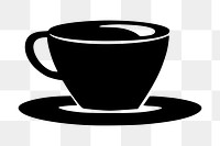Silhouette cup png sticker, transparent background. Free public domain CC0 image.