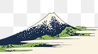 Fuji mountain png sticker, transparent background. Free public domain CC0 image.