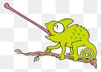 Chameleon  png clipart illustration, transparent background. Free public domain CC0 image.