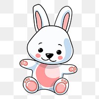 White rabbit png sticker, transparent background. Free public domain CC0 image.