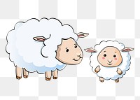 Mother sheep and lamb png sticker, transparent background. Free public domain CC0 image.