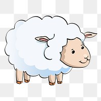 Sheep png sticker, transparent background. Free public domain CC0 image.