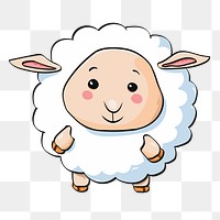 Lamb png sticker, transparent background. Free public domain CC0 image.