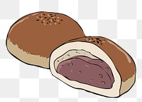 Bean bread png sticker, transparent background. Free public domain CC0 image.