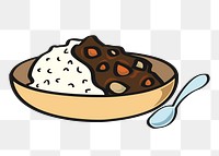 Japanese curry rice png sticker, transparent background. Free public domain CC0 image.