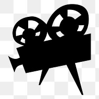 Silhouette movie camera  png clipart illustration, transparent background. Free public domain CC0 image.