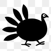 Silhouette turkey  png clipart illustration, transparent background. Free public domain CC0 image.