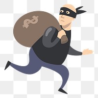 Robber  png clipart illustration, transparent background. Free public domain CC0 image.