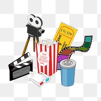 Movie  png clipart illustration, transparent background. Free public domain CC0 image.