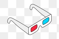 3D glasses  png clipart illustration, transparent background. Free public domain CC0 image.